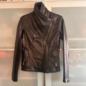 Michael Kors Genuine Leather Moto Jacket